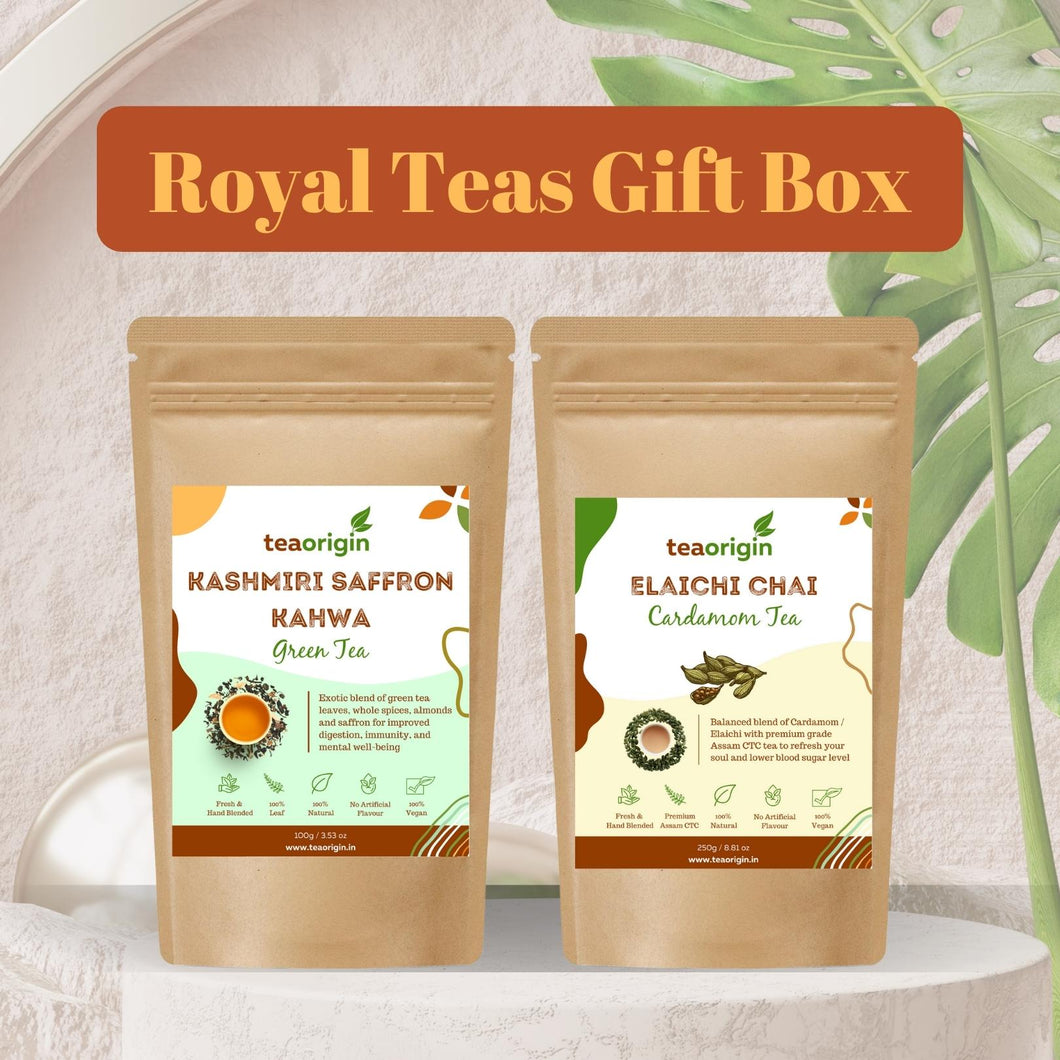 Royal Teas Gift Box (Kashmiri Saffron Kahwa & Elaichi Tea)